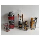 Mid-Century Barware Set with Gold Accents