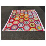 Patchwork Hexagon Floral Quilt
