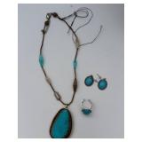 Turquoise Jewelry Set with Necklace