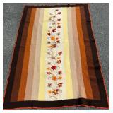 Multicolor Wool Throw with Floral Design