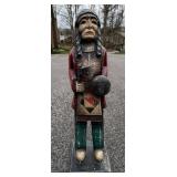 Hand-Painted Wood Figurine of Native American