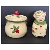 Shawnee Ceramic Berry Jar and Pig Shaker