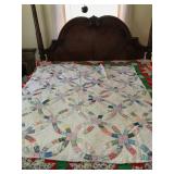 Antique Handmade Double Wedding Ring Quilt
