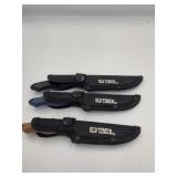 3 Old Timer Fixed Blade Knives with Sheaths