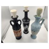3 Jim Beam Grecian Style Decanters