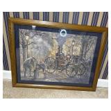 Framed Print of Historic Firefighting Scene