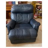 Blue Faux Leather Recliner Chair