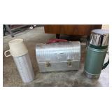 Vintage Metal Lunchbox with Thermoses