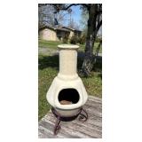 White Ceramic Outdoor Chiminea