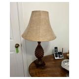 Wood Pineapple Table Lamp with Shade