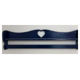 Blue Wooden Shelf With Heart Cutout