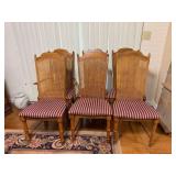 Six Cane-Back Dining Chairs