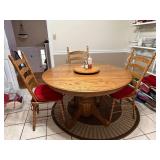 Oak Round Dining Table with Chairs
