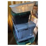 Stack of Plastic Storage Containers (5)