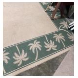 Large Area Rug with Palm Tree Border