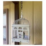 White Metal Birdcage with Dome Top