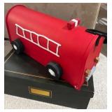Handcrafted Fire Truck Metal Mailbox