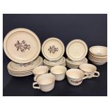 Pfaltzgraff Brown Floral Dinnerware Set