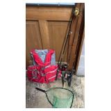 Fishing Gear Set with Rods and Vest