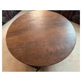 Round Oak Table with Pedestal Base