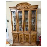 Wood China Cabinet with Glass Insets