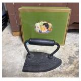 Cast Iron Clothes Iron and Box