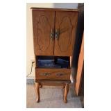 Wooden Jewelry Armoire with Contents