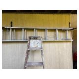 Extension Ladder and Wooden Ladder