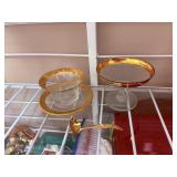 Glasware with gold tone trim