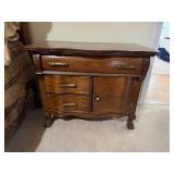 Oak Side Cabinet with Brass Handles
