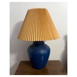 Blue Ceramic Table Lamp with Shade