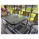 Outdoor Glass-Top Table with Chairs