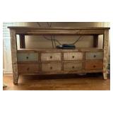 Rustic Wooden Console Table with Drawers