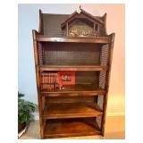 Wooden Shelf Unit with Cane Panels