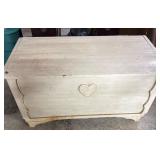Painted Cedar Chest with Heart Motif