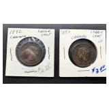 Two 19th-Century Canadian Large Cents