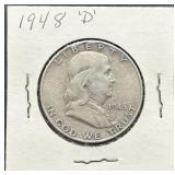 1948 'D' Franklin Half Dollar Coin
