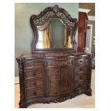 Wood Dresser With Mirror by Starwood Furniture