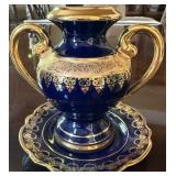 Limoges France Cobalt Blue Vase Set