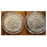 Two American Silver Eagles in Cases