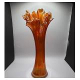 Ruffled Edge Carnival Glass Vase