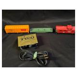 Tyco HO Scale Train Cars and 899T Transformer Set