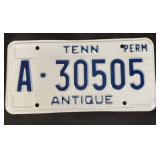 Tennessee Antique License Plate A-30505