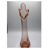 Pink Glass Bud Vase with Flared Rim