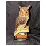 Painted Owl Figurine on Stacked Books with Plaque