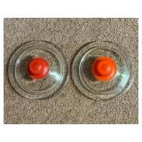 2 VTG Glass Lids for Tom