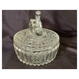 Vintage Jeanette Glass Swan-Topped Powder Jar