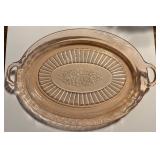 Pink Depression Glass Oval Platter