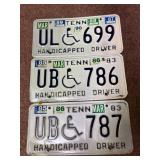 Three Tennessee License Plates