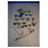 Vtg Costume Jewerly Butterflies